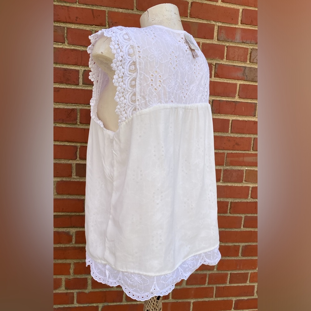 Knox Rose | White Lace Top Size L. | MK 15 - Picture 3 of 16
